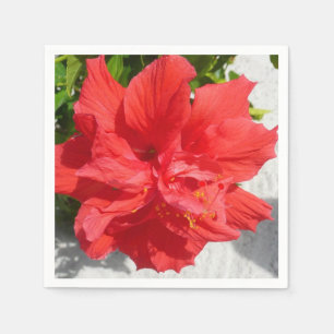 Serviette En Papier Fleur double hibiscus rouge