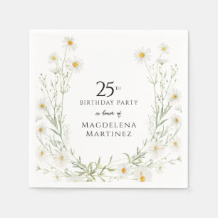 Serviette En Papier Fleur du mois de naissance d'avril pour 25 ans