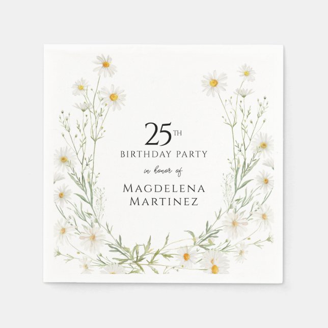 Serviette En Papier Fleur du mois de naissance d'avril pour 25 ans (Devant)