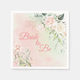 Serviette En Papier Fleur Élégante Future Mariée Rose Chic Filleul Rob