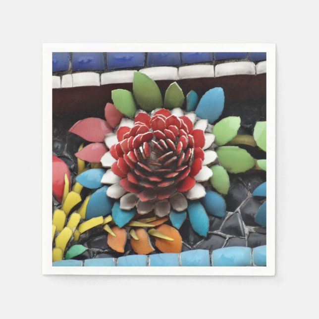 Serviette En Papier Fleur en bois (Devant)