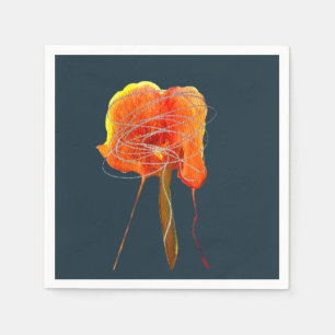 Serviette En Papier Fleur florale gribouillante Abstraite art moderne