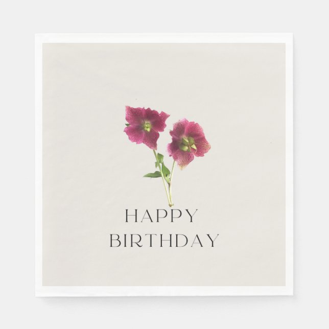 Serviette En Papier Fleur florale moderne (Devant)