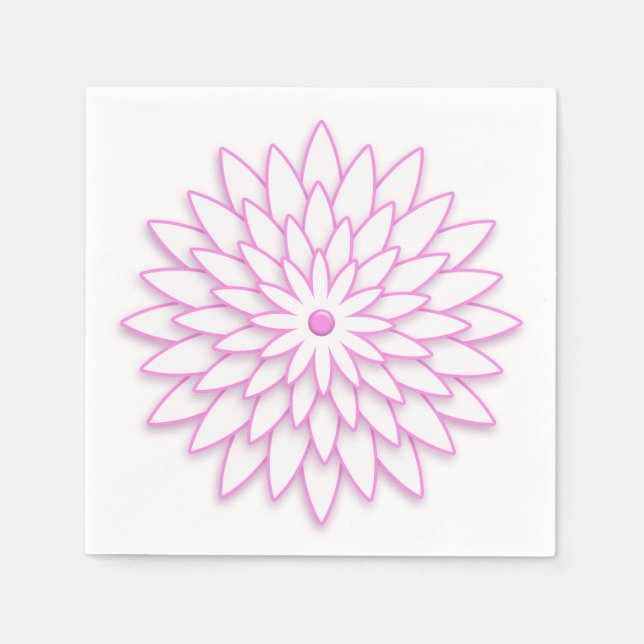 Serviette En Papier Fleur géométrique Abstraite. (Devant)
