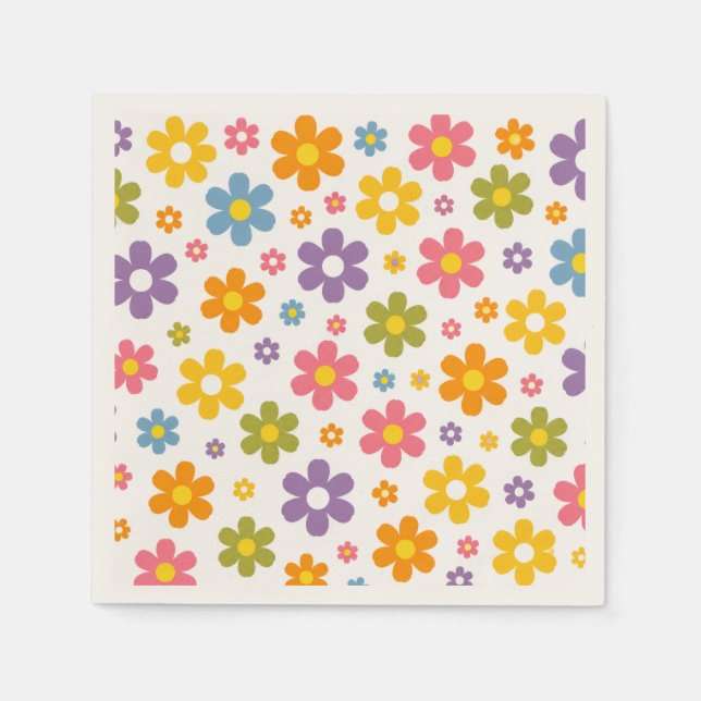 Serviette En Papier Fleur Groovy Power (Devant)