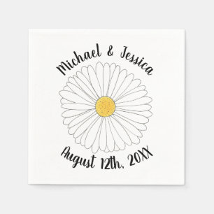 Serviette En Papier Fleur Jardin Floral Jaune Blanc