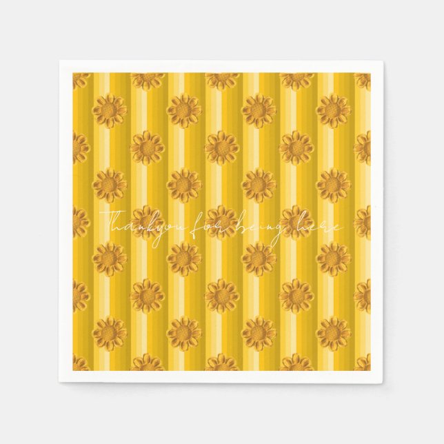 Serviette En Papier Fleur Jaune (Devant)