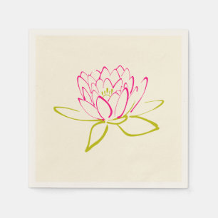 Serviette En Papier Fleur Lotus / Illustration de la couche d'eau