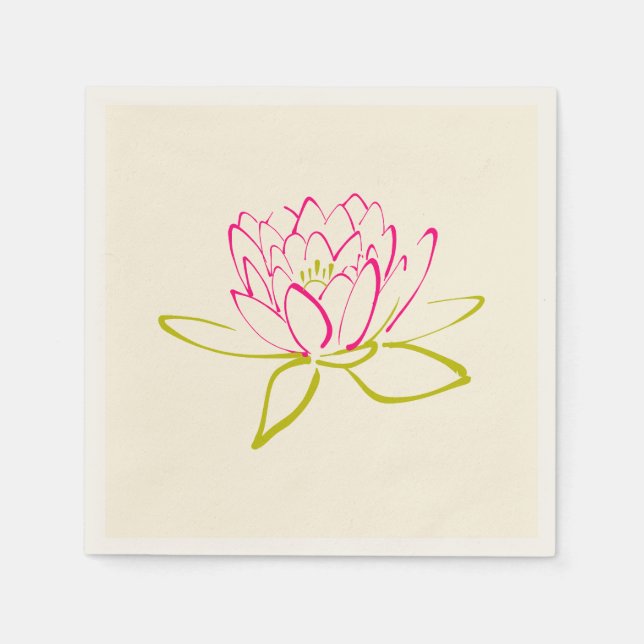 Serviette En Papier Fleur Lotus / Illustration de la couche d'eau (Devant)