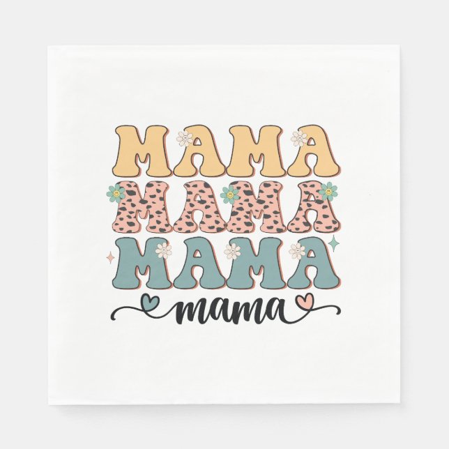 Serviette En Papier Fleur Mama (Devant)