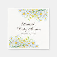 Fleur marguerite aquarelle. Baby shower floral rus