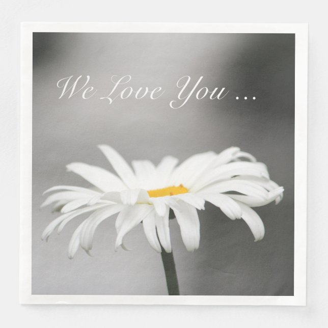 Serviette En Papier Fleur marguerite élégante (Devant)