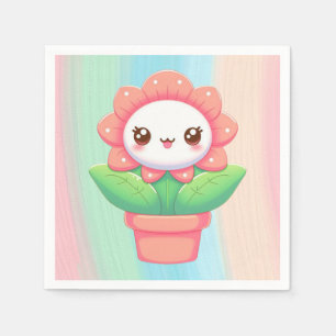 Serviette En Papier Fleur mignonne, capricieuse en pot