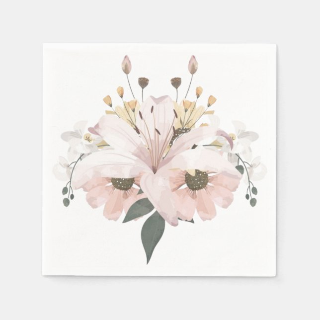 Serviette En Papier Fleur nuptiale (Devant)