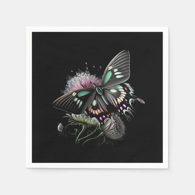 Serviette En Papier fleur-papillon (Devant)