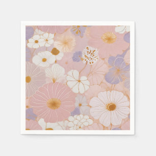 Serviette En Papier Fleur Pastel Éthérée