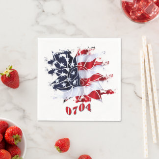 Serviette En Papier Fleur Patriotique Paix 4 juillet BBQ