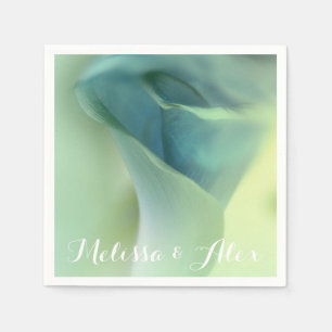 Serviette En Papier Fleur romantique dans des tons bleus - noms faits