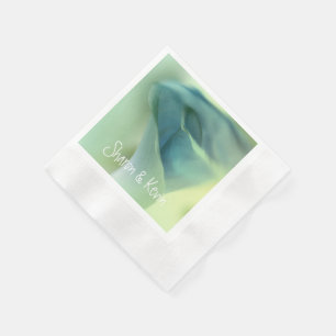 Serviette En Papier Fleur romantique dans les tons bleus - Mariage