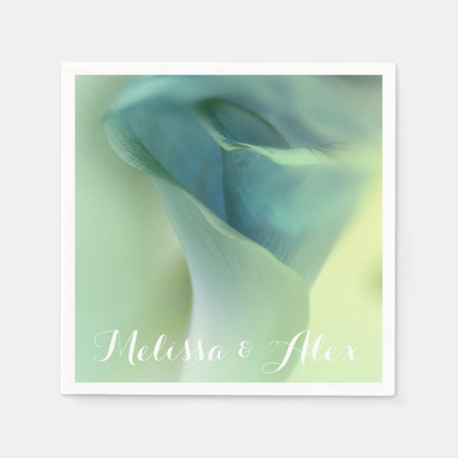 Serviette En Papier Fleur romantique dans les tons bleus - Personnalit (Devant)