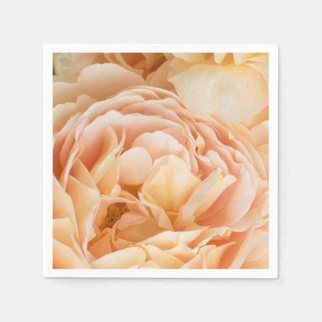 Serviette En Papier Fleur rose jaune (Devant)