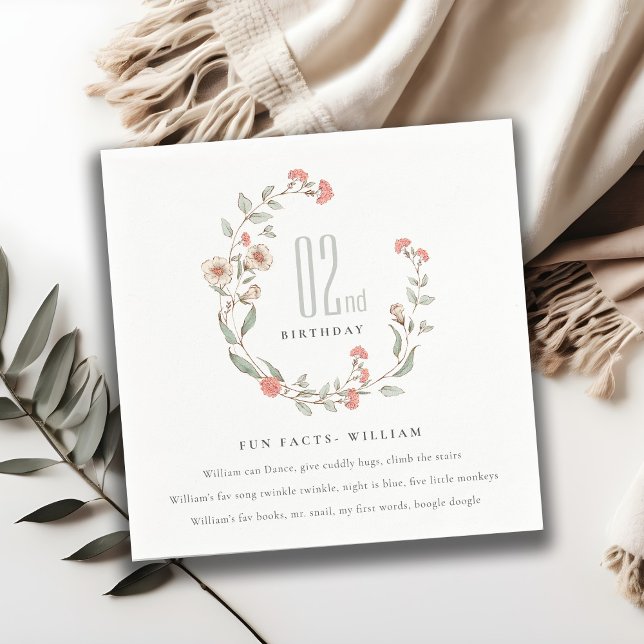 Serviette En Papier Fleur rose mignonne Fille Fille Anniversaire Faits (Créateur téléchargé)