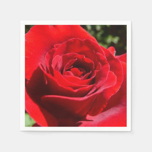 Serviette En Papier Fleur rose rouge vif Belle florale
