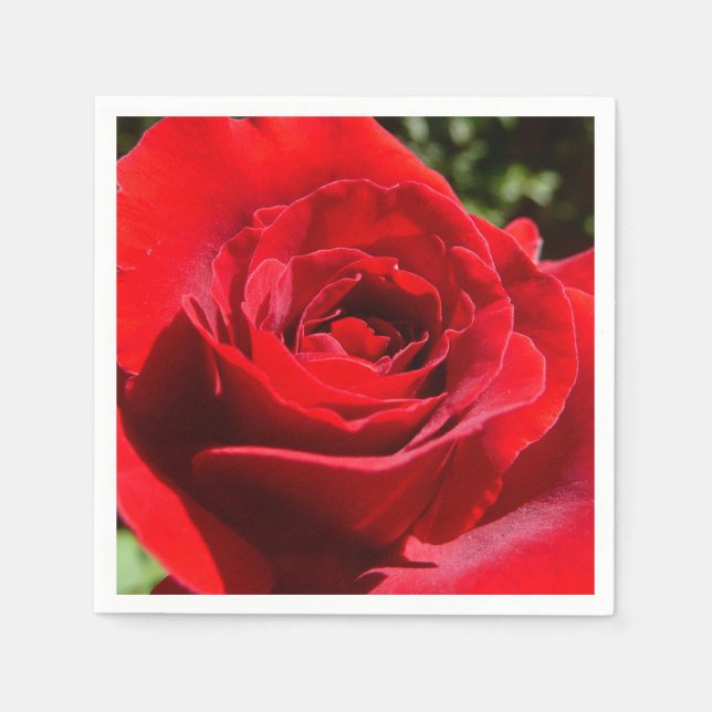 Serviette En Papier Fleur rose rouge vif Belle florale (Devant)