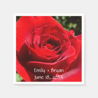 Serviette En Papier Fleur rose rouge vif Belle florale