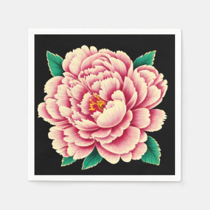 Serviette En Papier Fleur rose vintage