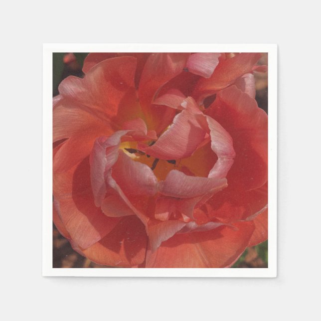 Serviette En Papier fleur rouge  (Devant)