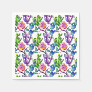 Serviette En Papier Fleur sauvage aquarelle Cactus Motif