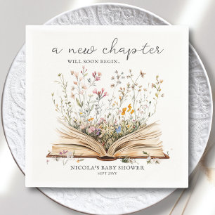 Serviette En Papier Fleur sauvage Baby shower à thème du livre
