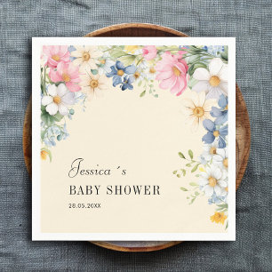 Serviette En Papier Fleur sauvage, Baby shower serviettes