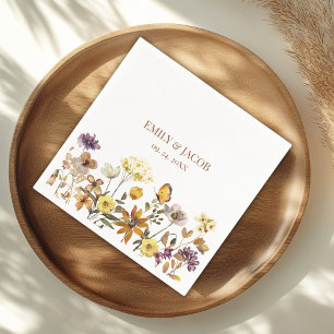 Serviette En Papier Fleur sauvage Boho Mariage Napkins