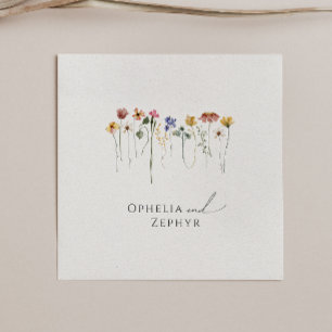 Serviette En Papier Fleur sauvage coloré Napkins Mariage