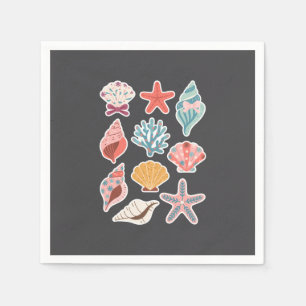 Serviette En Papier Fleur sauvage Coquillage Clam Vibes estivales Flor