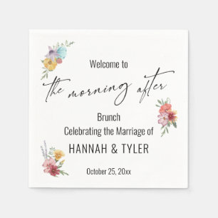 Serviette En Papier Fleur sauvage couleur d'aquarelle le matin après