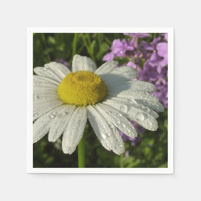 Serviette En Papier Fleur sauvage Daisy et Summer Lilac (Devant)