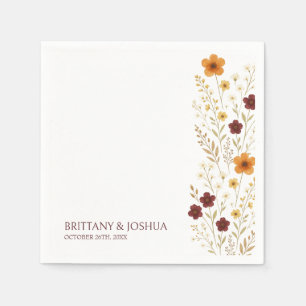 Serviette En Papier Fleur sauvage d'automne Elegant Boho Mariage