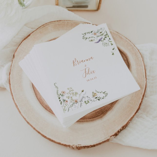 Serviette En Papier Fleur sauvage de jardin d'automne Mariage Napkin (Créateur téléchargé)