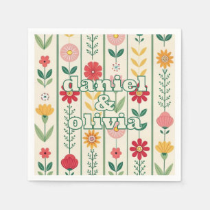 Serviette En Papier Fleur sauvage de printemps coloré Meadow Garden Ma