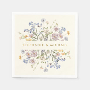 Serviette En Papier Fleur sauvage de printemps coloré Meadow Gold Mari