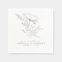 Fleur sauvage dessiné à la main Élégant minimalist
