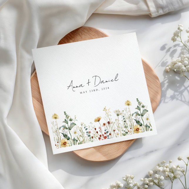 Serviette En Papier Fleur sauvage d'été Mariage de terrain (Créateur téléchargé)