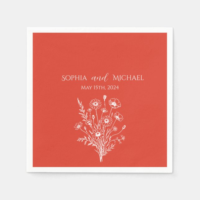 Serviette En Papier Fleur sauvage Elegance-Mariage-serviettes (Devant)