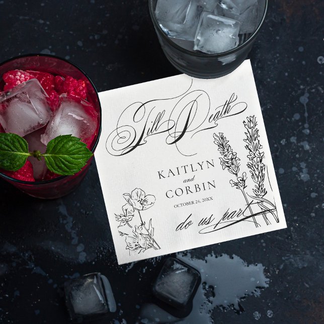 Serviette En Papier Fleur sauvage élégante Mariage gothique (Créateur téléchargé)