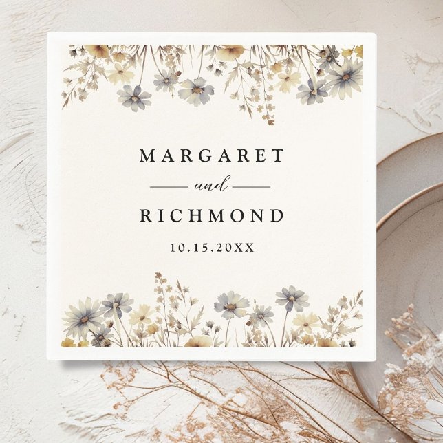 Serviette En Papier Fleur sauvage en terre cuite papier Mariage fleuri (Créateur téléchargé)