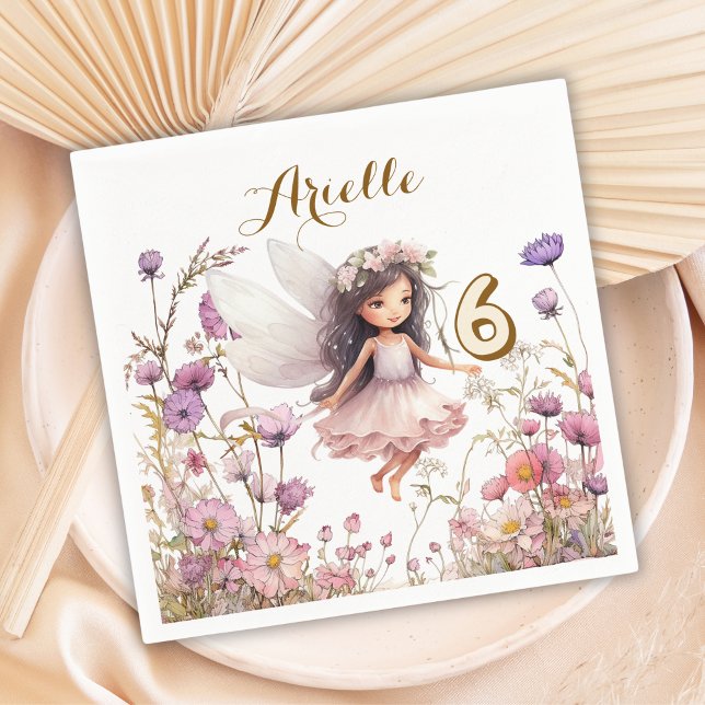 Serviette En Papier Fleur sauvage fée lavender pixie anniversaire (Créateur téléchargé)
