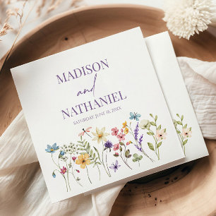 Serviette En Papier Fleur sauvage Fleur Fleur Flore Jardin Mariage